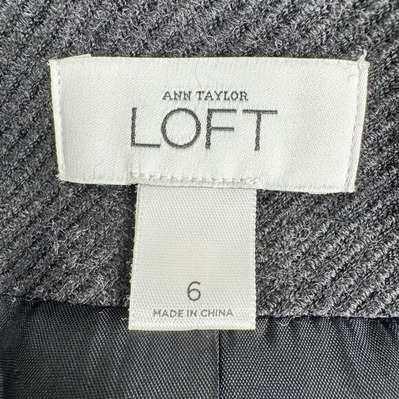 Ann Taylor Loft Womens Plaid Blazer Sz 6 Gray Office Career Preppy Old Money - Picture 10 of 15